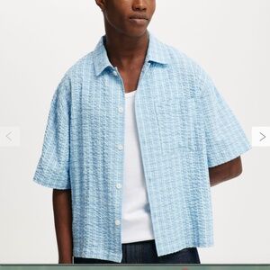 NWT Cotton On Men's Ventura Short Sleeve Shirt Blue S